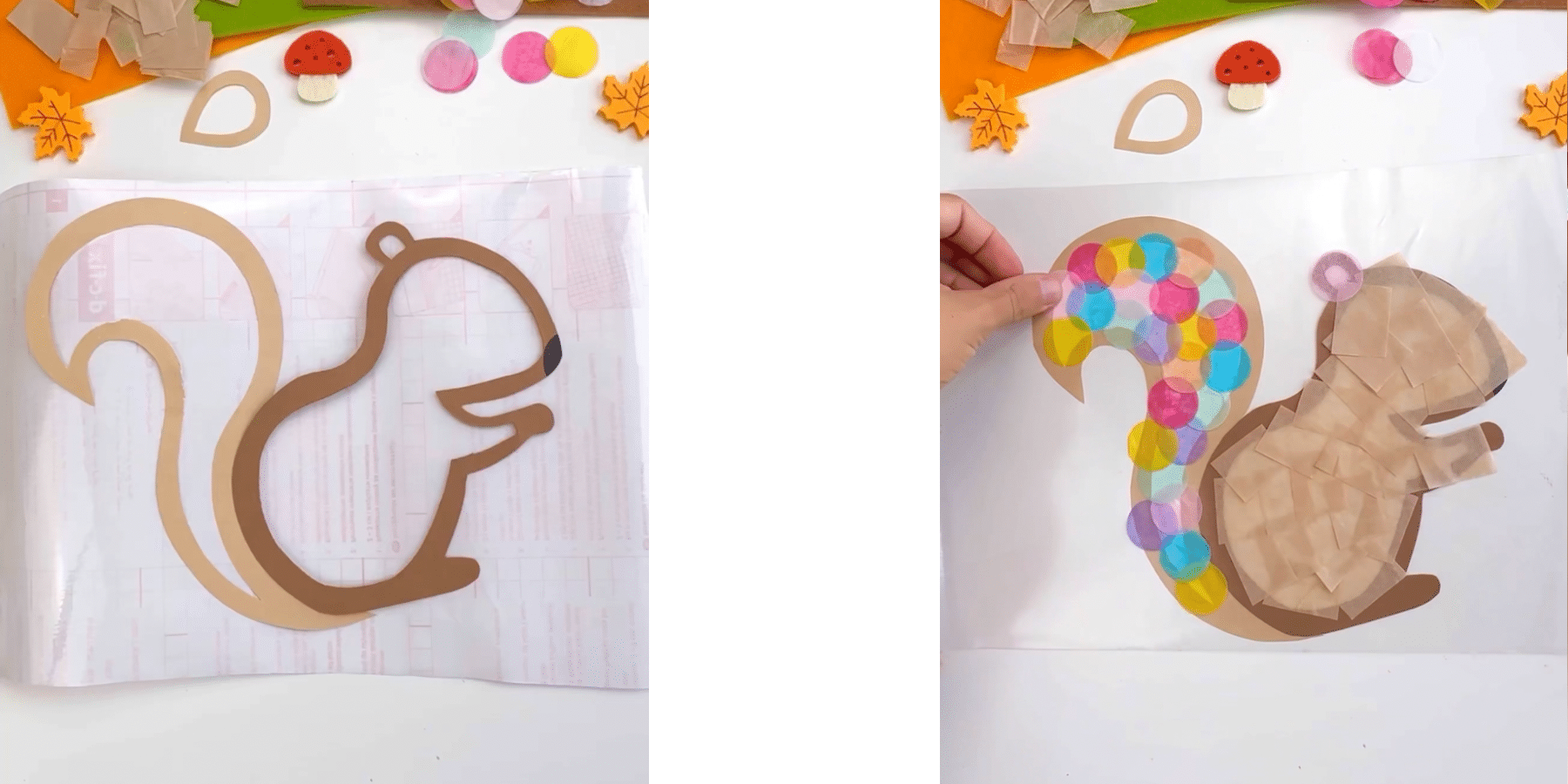 Eichhörnchen als Fensterbild basteln | Hej Maiken - Kreativ mit Kindern